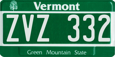 VT license plate ZVZ332