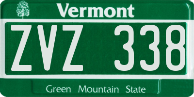 VT license plate ZVZ338