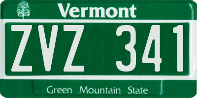 VT license plate ZVZ341