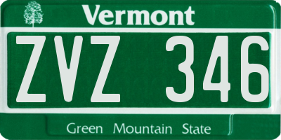 VT license plate ZVZ346