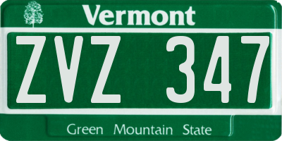 VT license plate ZVZ347