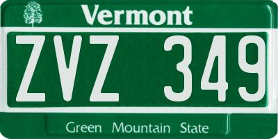 VT license plate ZVZ349
