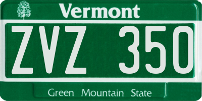 VT license plate ZVZ350