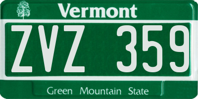 VT license plate ZVZ359