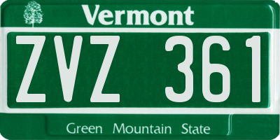 VT license plate ZVZ361