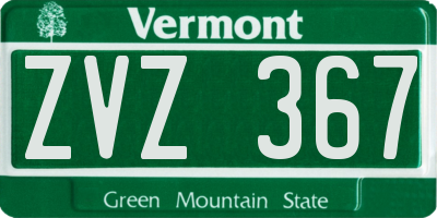VT license plate ZVZ367