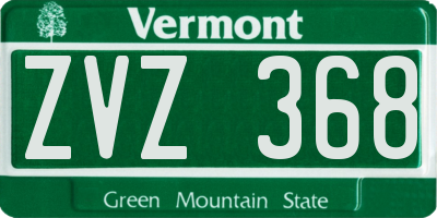 VT license plate ZVZ368