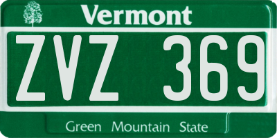 VT license plate ZVZ369