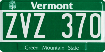 VT license plate ZVZ370
