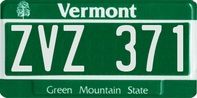 VT license plate ZVZ371