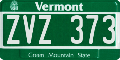 VT license plate ZVZ373