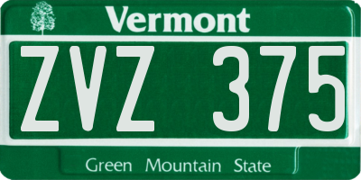 VT license plate ZVZ375