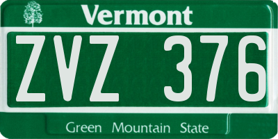 VT license plate ZVZ376