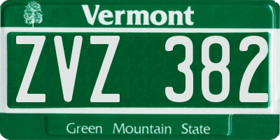 VT license plate ZVZ382