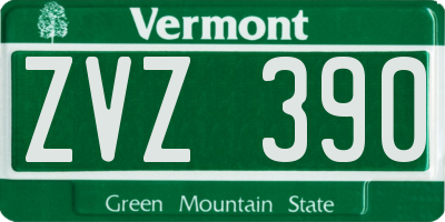 VT license plate ZVZ390