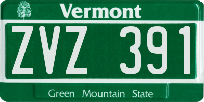 VT license plate ZVZ391
