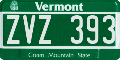 VT license plate ZVZ393