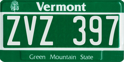 VT license plate ZVZ397