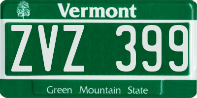 VT license plate ZVZ399