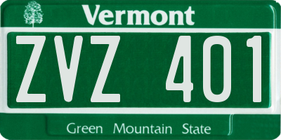 VT license plate ZVZ401