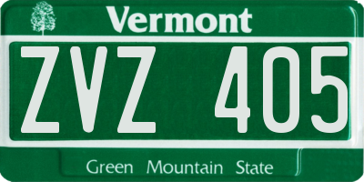 VT license plate ZVZ405
