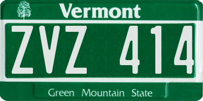 VT license plate ZVZ414