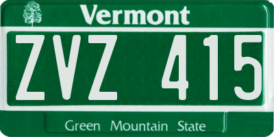 VT license plate ZVZ415