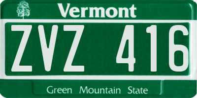 VT license plate ZVZ416