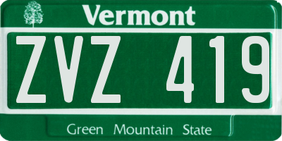 VT license plate ZVZ419