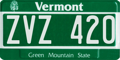 VT license plate ZVZ420