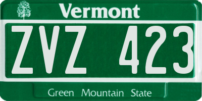 VT license plate ZVZ423