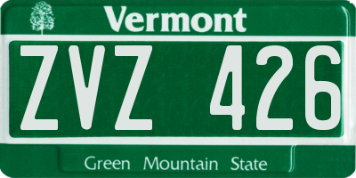 VT license plate ZVZ426