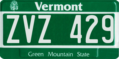 VT license plate ZVZ429