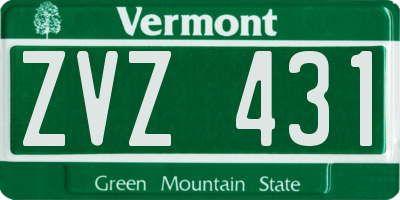 VT license plate ZVZ431