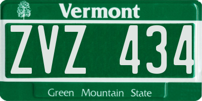 VT license plate ZVZ434
