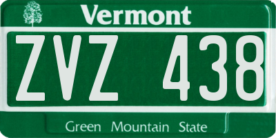 VT license plate ZVZ438