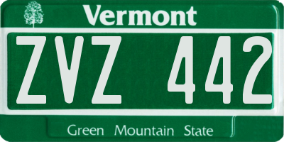 VT license plate ZVZ442