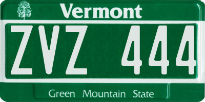 VT license plate ZVZ444