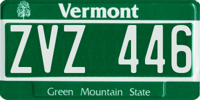 VT license plate ZVZ446