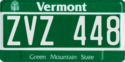 VT license plate ZVZ448