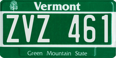 VT license plate ZVZ461