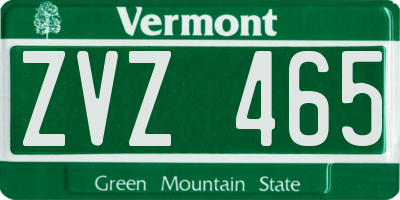 VT license plate ZVZ465