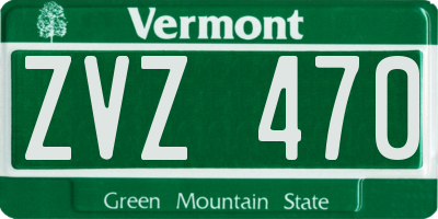 VT license plate ZVZ470