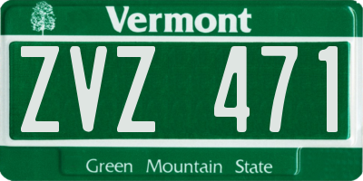 VT license plate ZVZ471