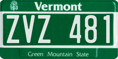 VT license plate ZVZ481