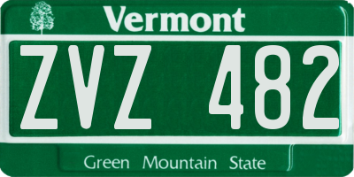 VT license plate ZVZ482