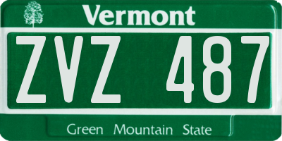 VT license plate ZVZ487