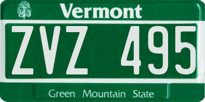 VT license plate ZVZ495