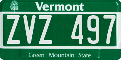 VT license plate ZVZ497