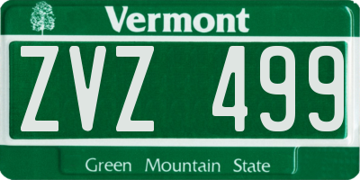 VT license plate ZVZ499